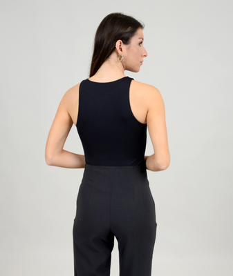 54T003S12 Roxanna Crew Bodysuit-Black