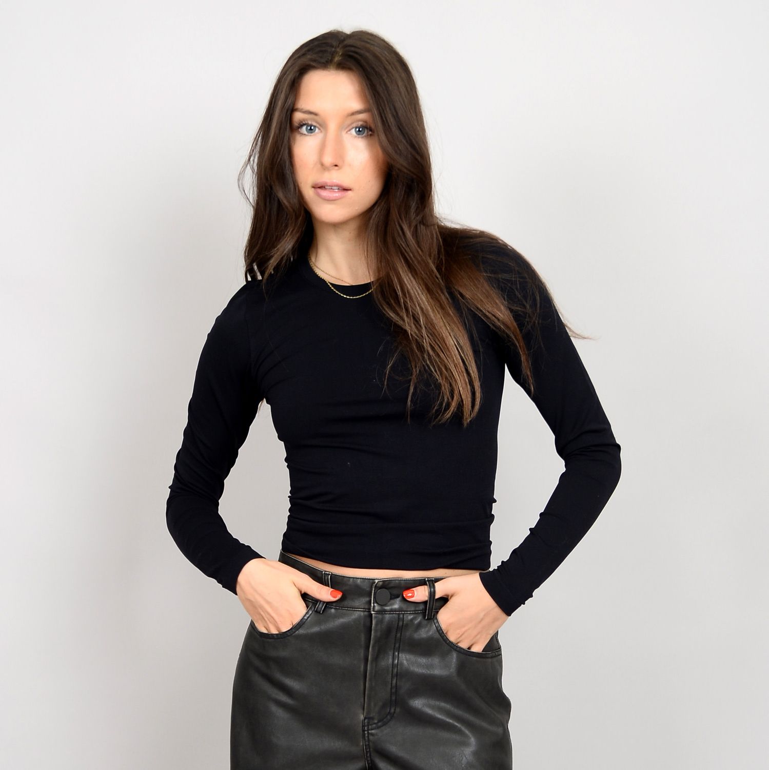 55C011S Roxis Seamless L/S Top-Black