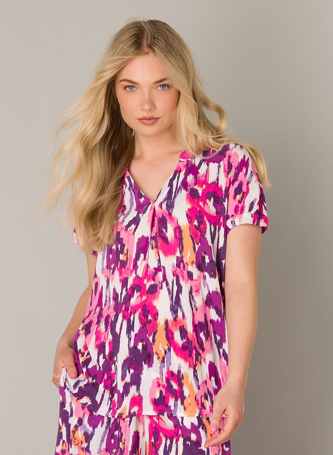 04646 Zilver Blouse-Fuchsia Multi