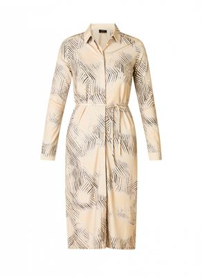 05105 Raja Button Dress- Light Blue/Beige