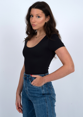 56T069SX Sue Scoop Bodysuit-Black