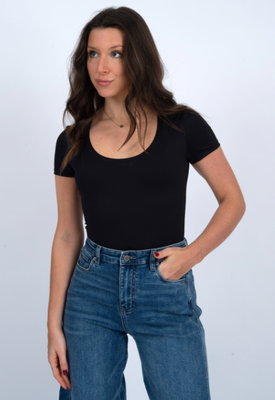 56T069SX Sue Scoop Bodysuit-Black
