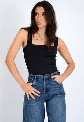 55T171S Claude Shirred Bodysuit-Black