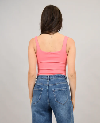 54T001S5 Tia Sleeveless Scoop Bodysuit-Coral