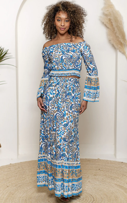 J038880 Star Fruit Skirt-Blue