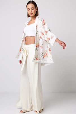 T038923 Cempedak Kimono-White