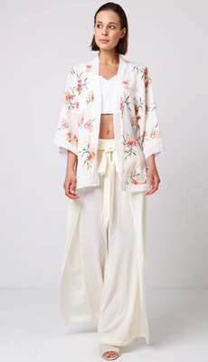 T038923 Cempedak Kimono-White