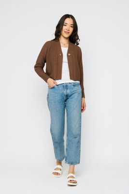1210 Janey Cardigan-Milk Chocolate