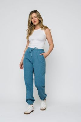 1250 Sky Woven Jogger-Light Denim