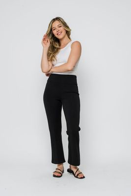 1301 Allie  Kick Crop Flare-Black