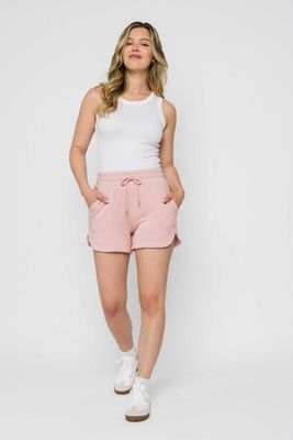 1302 Deena Luxe Fleece Short-Blush