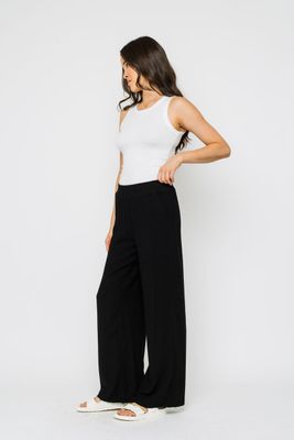 1356 Stevie Wide Leg Pull On Pant-Black
