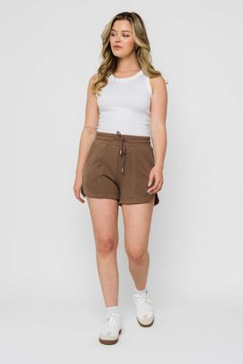 1302 Deena Luxe Fleece Short-Chocolate