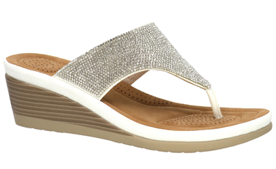 Janice-03 Heeled Sandal-White