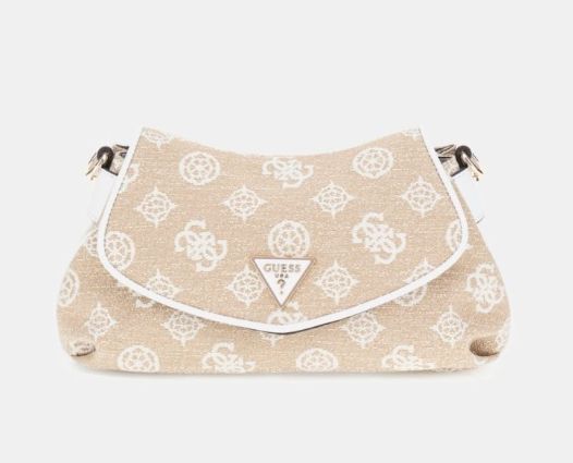 JG962719 Beyza Flap Shoulder Bag-White Logo