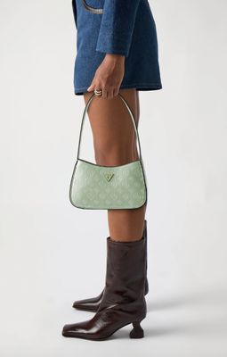 TG949617 Arnela Top Zip Shoulder Bag-Celadon Logo