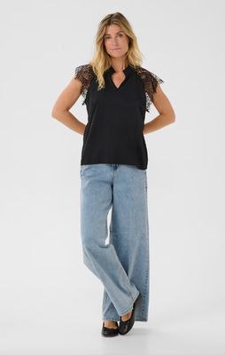 CRNola Lace Blouse-Pitch Black