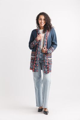 JT-19738 Global Knit Coatigan-Navy