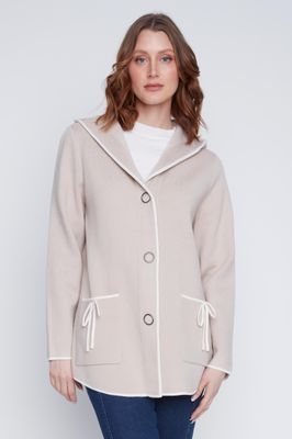 2523022 Knit Sweater Jacket-Sand