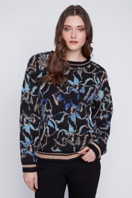 2523094 Knitted Pullover Sweater-Black Combo