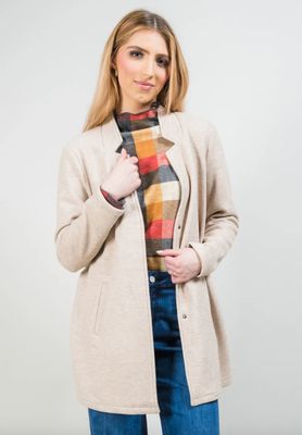 1410-1375 Margaret Notch Lapel Overcoat-Oatmeal