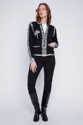 2523028 Zip Up Sweater Jacket-Back/White