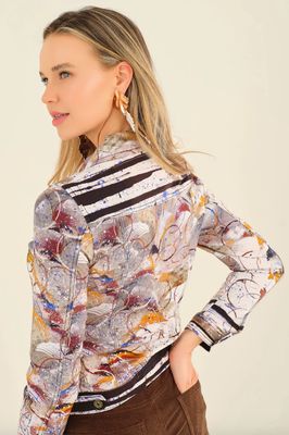 75656 Knit "Pretext for War" Jacket-White Multi