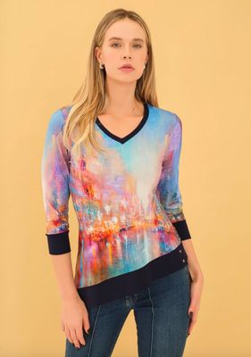 75712 &quot;The Blue City&quot; Asymmetric Top-Blue Multi