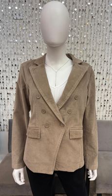75221 Woven Blazer-Taupe