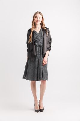 JT-15751 Satin Blazer-Black