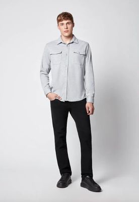 145231 Men's Shirt Shacket-Light Grey