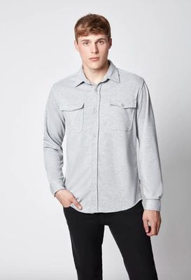 145231 Men&#39;s Shirt Shacket-Light Grey