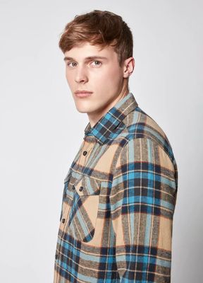 145242 Men's L/S Cotton Shirt-Camel