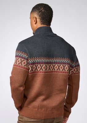 8630 PZ Half Zipped Sweater-Rust