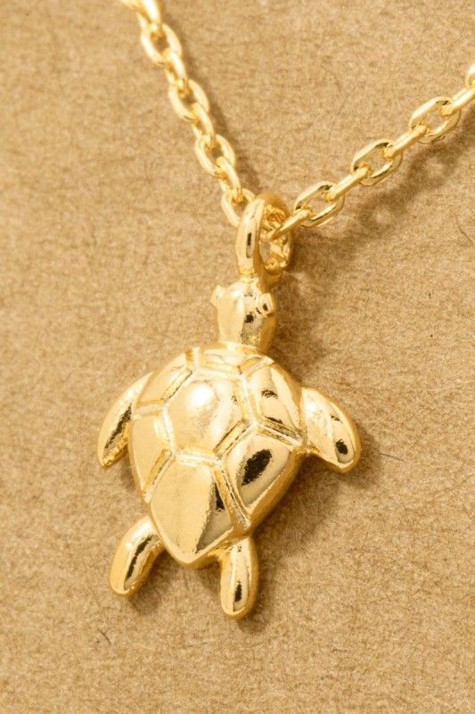 NN6586 Turtle Pendant Necklace-Gold