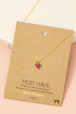 NN5694 Strawberry Heart Necklace-Gold
