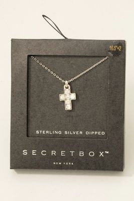 SB210428 Cross Necklace-White Gold