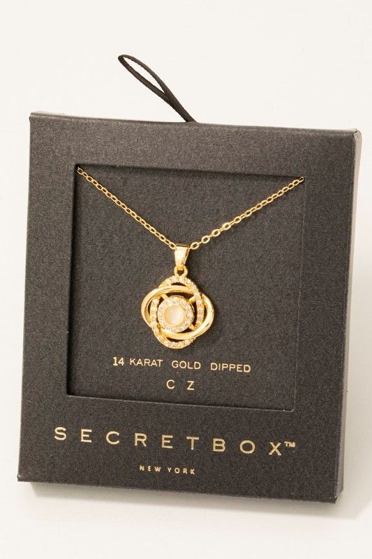 SB810089 Pave Spinner Necklace-Gold