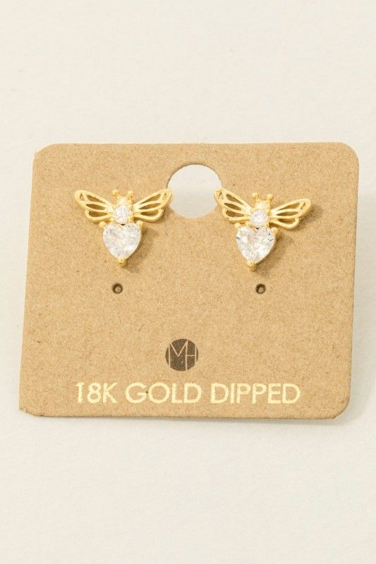 KE5911 Bee Stud Earrings-Gold