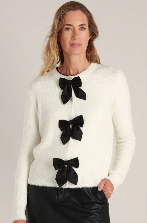Dulcinea Bow Sweater-Winter White