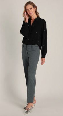Doris Embellished Blouse-Black