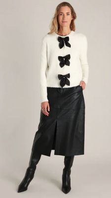Dulcinea Bow Sweater-Winter White