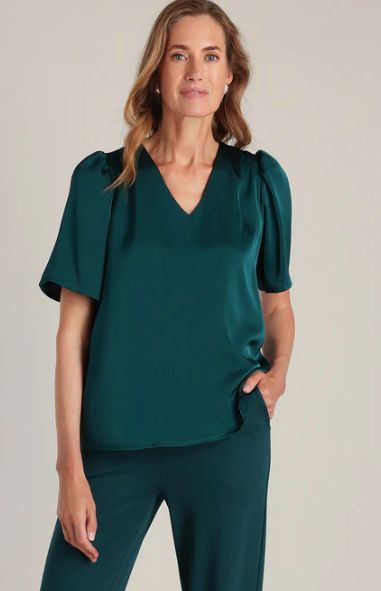 Pippa Essential Blouse-Teal Green