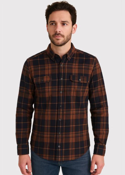 1179 Men's Shirt-Navy/Rust Combo