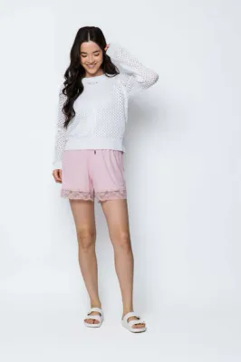 Ellie Pointelle Pullover-Bright White