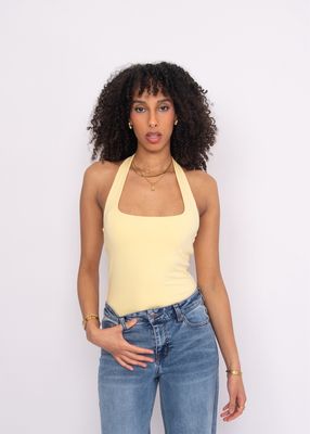 Hela Cotton Halter Top-Double Cream