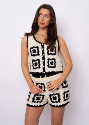 Alby Sleeveless Scoop Neck Vest-Natural