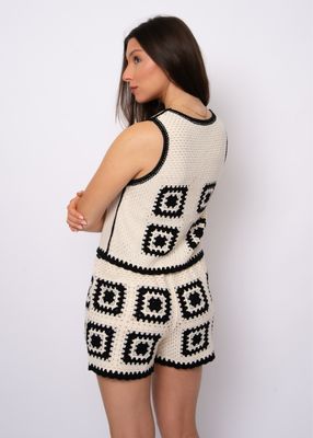 Alby Knit Shorts-Natural