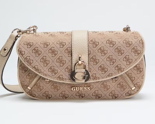 JG836220 Jessa Flap Crossbody-Latte Logo