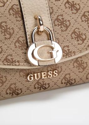 JG836220 Jessa Flap Crossbody-Latte Logo